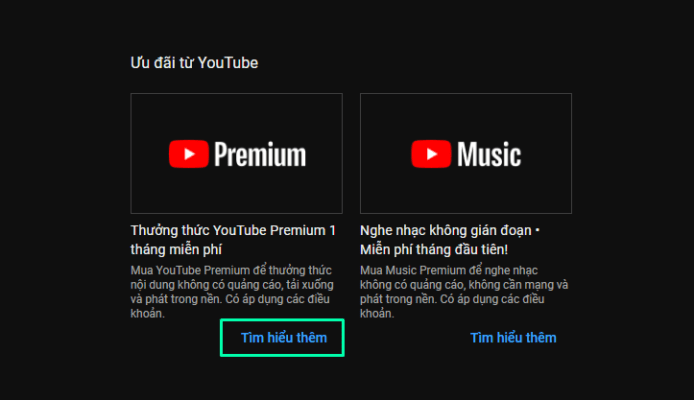 Đăng ký tài khoản Youtube Premium trên thiết bị máy tính