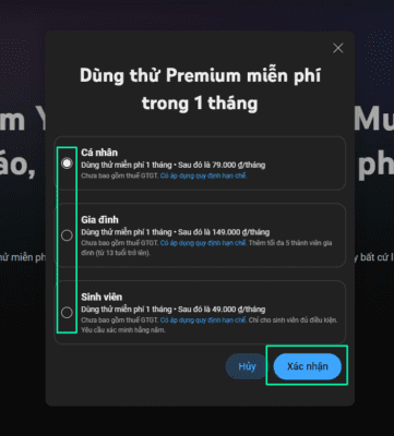 Đăng ký tài khoản Youtube Premium trên thiết bị máy tính